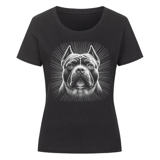 Premium Organic Damen-Shirt "American Bully - Shining" Schwarz – hunde-shirt.de