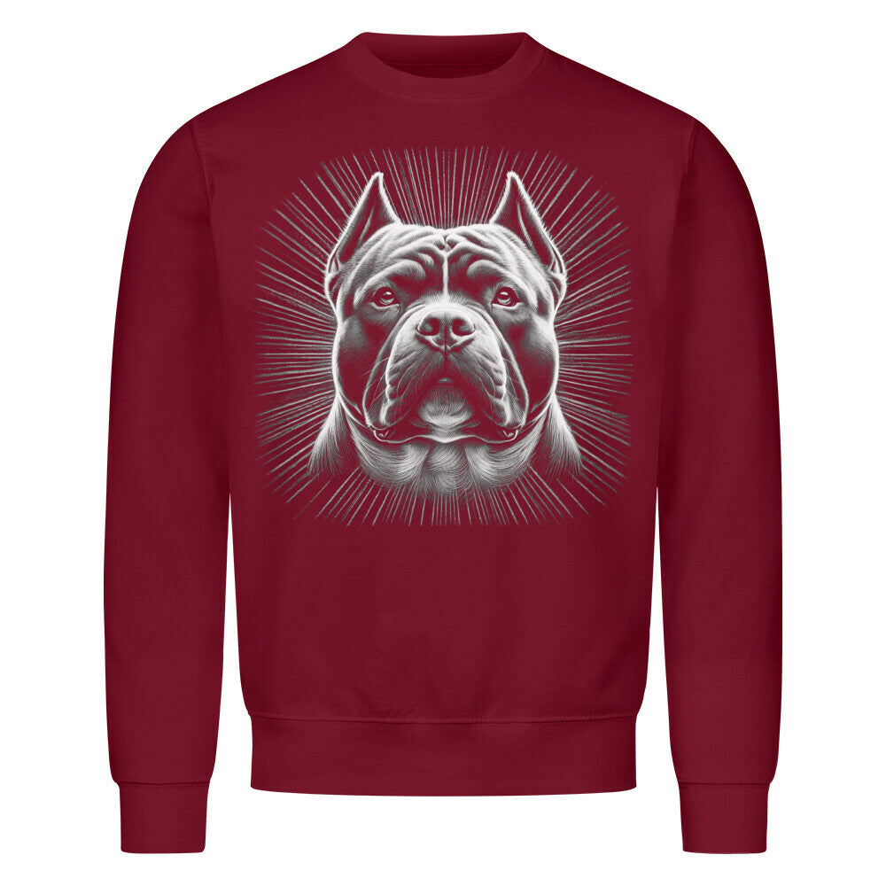 Premium Sweatshirt "American Bully - Shining" Burgunder – hunde-shirt.de