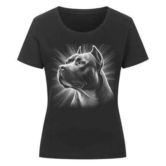 Premium Organic Damen-Shirt "American Bully - Bright" Schwarz – hunde-shirt.de