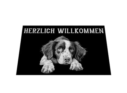 Fußmatte "Brittany Spaniel - Herzlich Willkommen" – hunde-shirt.de