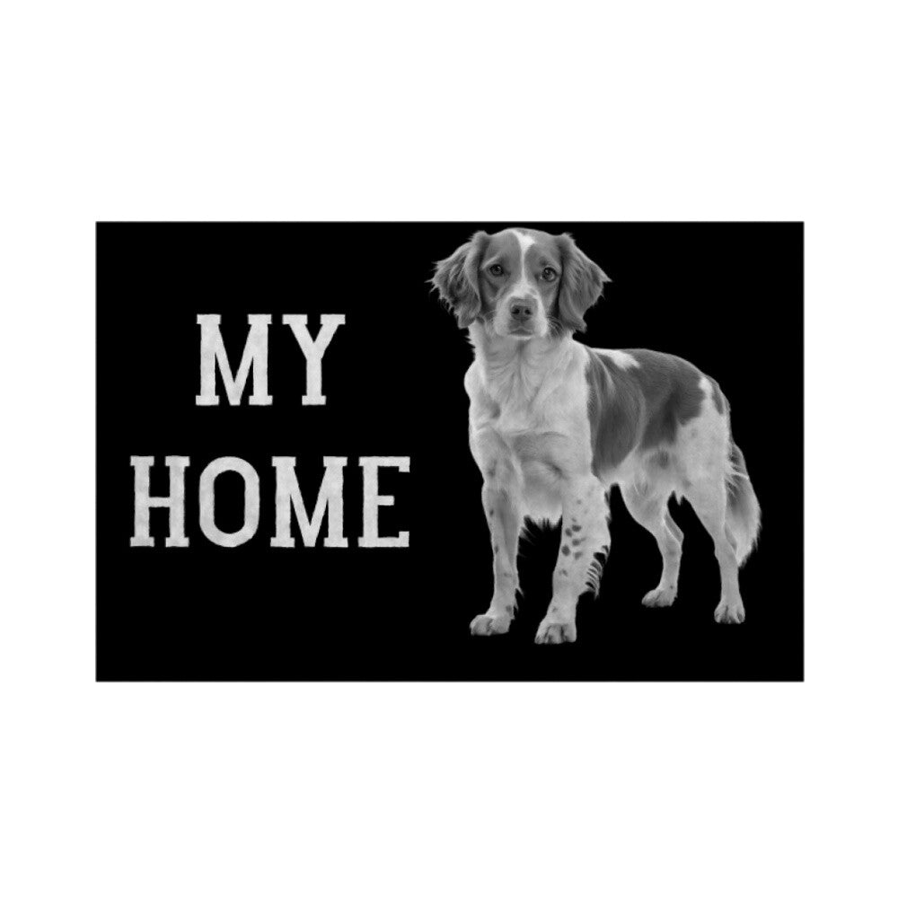 Fußmatte "Brittany Spaniel - My Home" Weiß – hunde-shirt.de