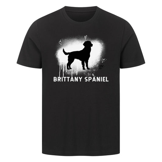 Premium T-Shirt "Brittany Spaniel - Brush" Schwarz – hunde-shirt.de