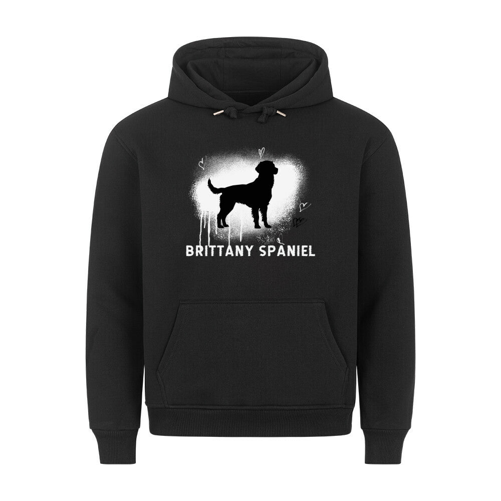 Premium Hoodie "Brittany Spaniel - Brush" Schwarz – hunde-shirt.de