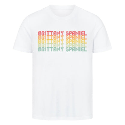 Premium T-Shirt "Brittany Spaniel - RETRO" Weiß – hunde-shirt.de