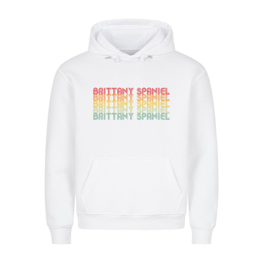 Premium Hoodie "Brittany Spaniel - RETRO" Weiß – hunde-shirt.de