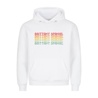 Premium Hoodie "Brittany Spaniel - RETRO" Weiß – hunde-shirt.de