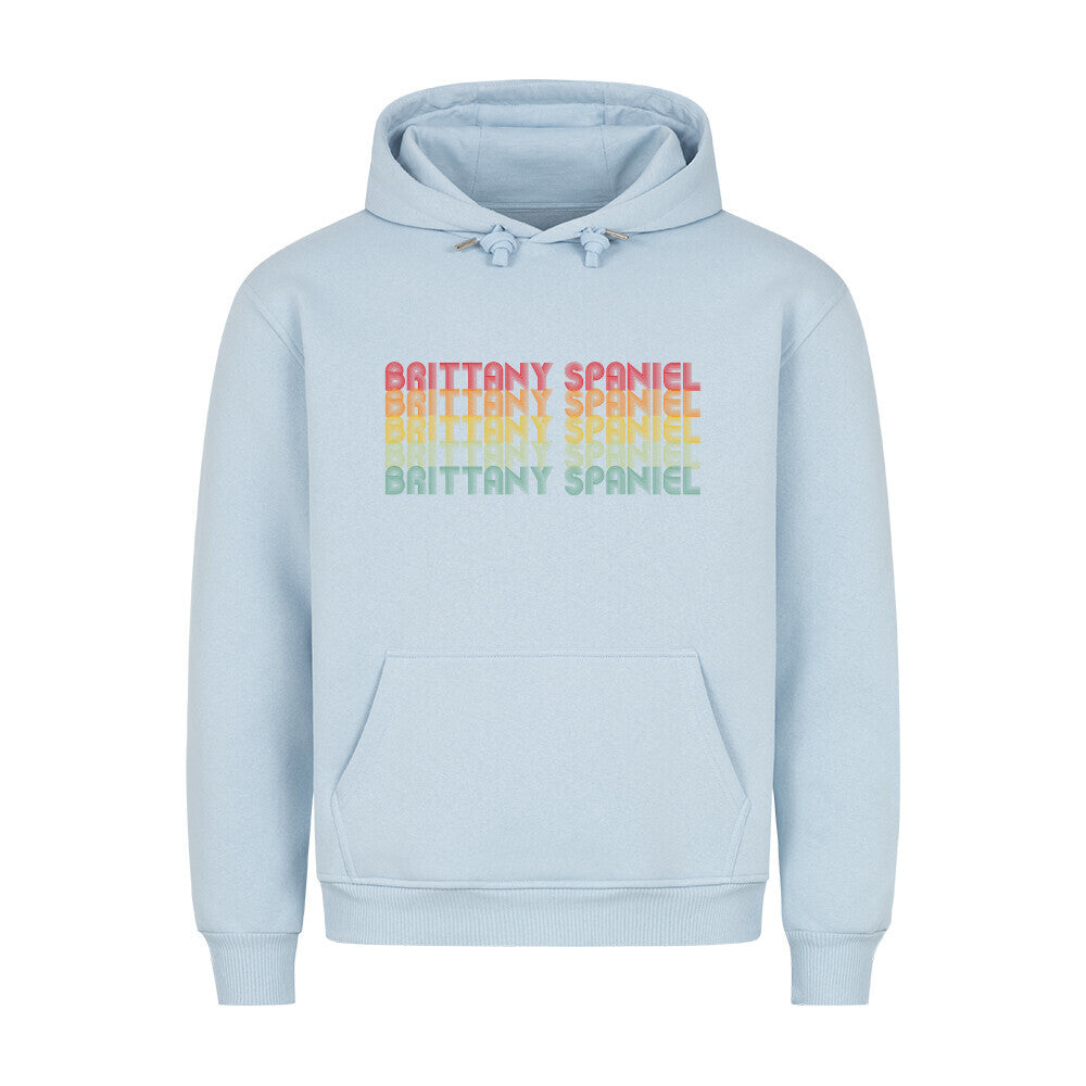 Premium Hoodie "Brittany Spaniel - RETRO" Babyblau – hunde-shirt.de