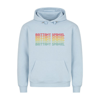 Premium Hoodie "Brittany Spaniel - RETRO" Babyblau – hunde-shirt.de