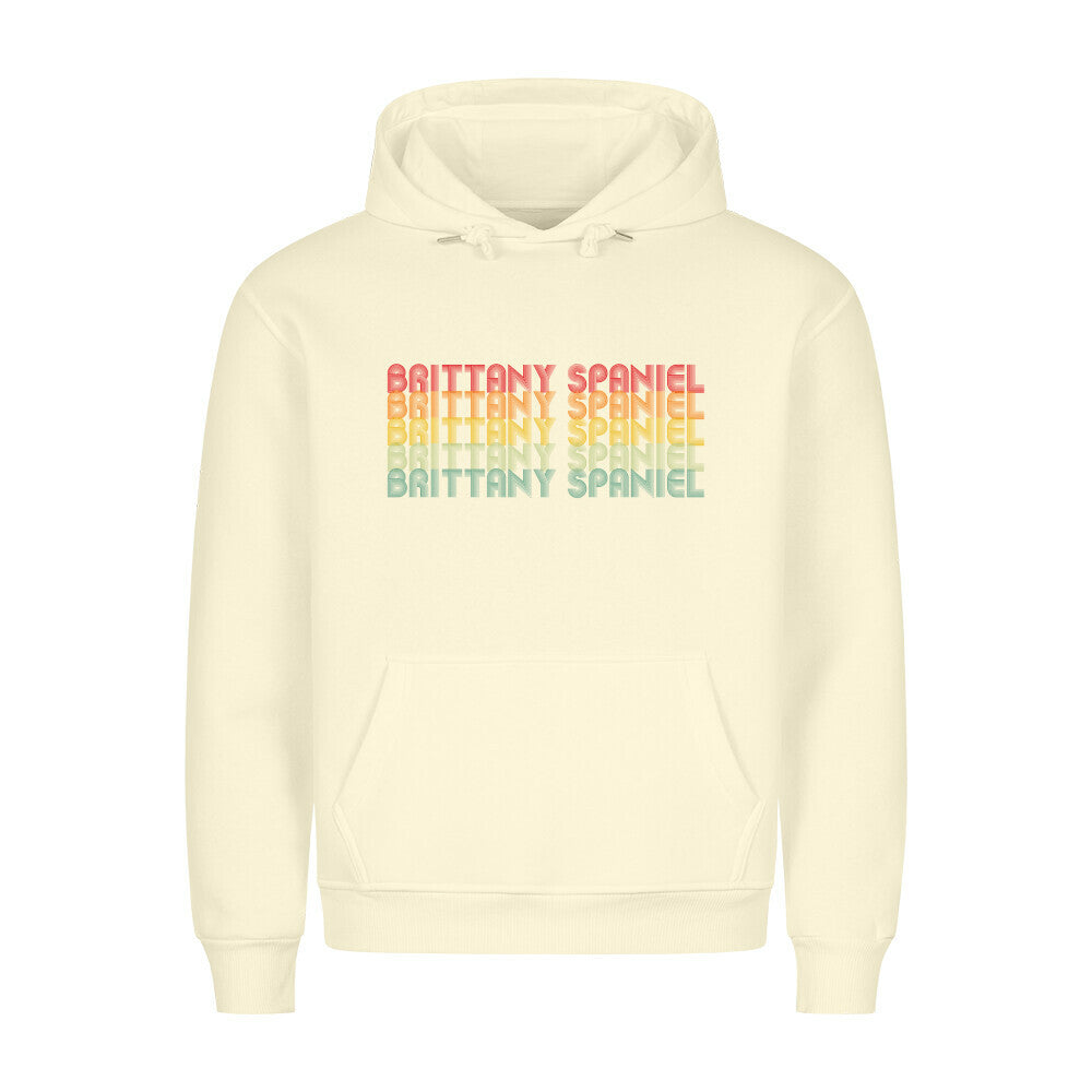 Premium Hoodie "Brittany Spaniel - RETRO" Beige – hunde-shirt.de