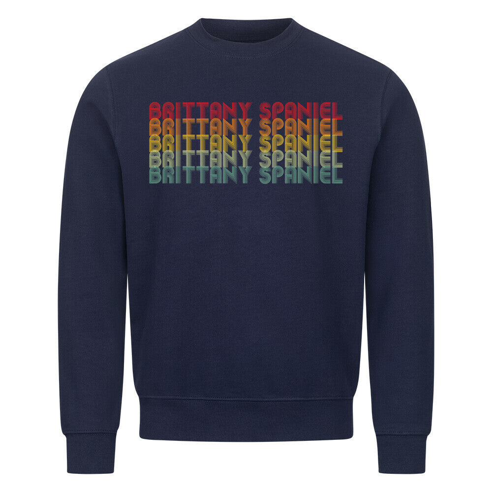 Premium Sweatshirt "Brittany Spaniel - RETRO" Navy Blue – hunde-shirt.de