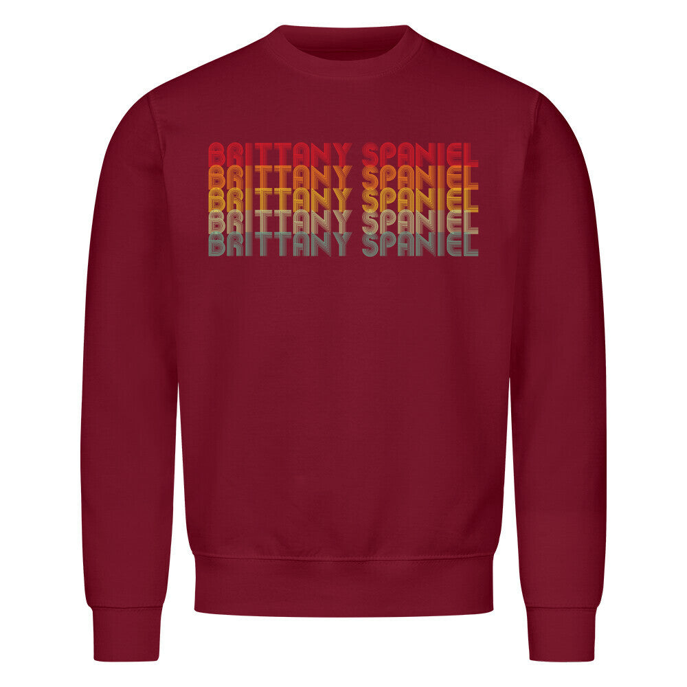 Premium Sweatshirt "Brittany Spaniel - RETRO" Burgunder – hunde-shirt.de