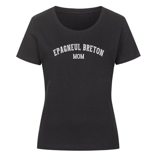 Premium Organic Damen-Shirt "Epagneul Breton - MOM" Schwarz – hunde-shirt.de