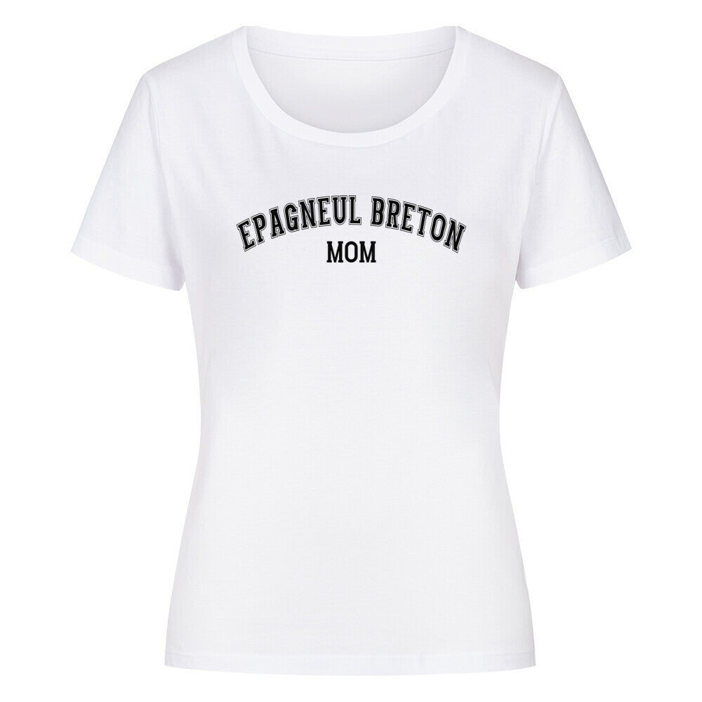 Premium Organic Damen-Shirt "Epagneul Breton - MOM" Weiß – hunde-shirt.de