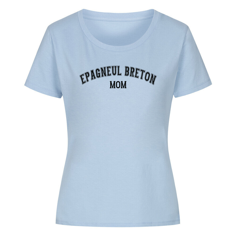 Premium Organic Damen-Shirt "Epagneul Breton - MOM" Sky Blue – hunde-shirt.de