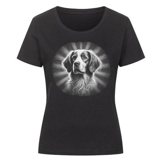 Premium Organic Damen-Shirt "Brittany Spaniel - Bright" Schwarz – hunde-shirt.de