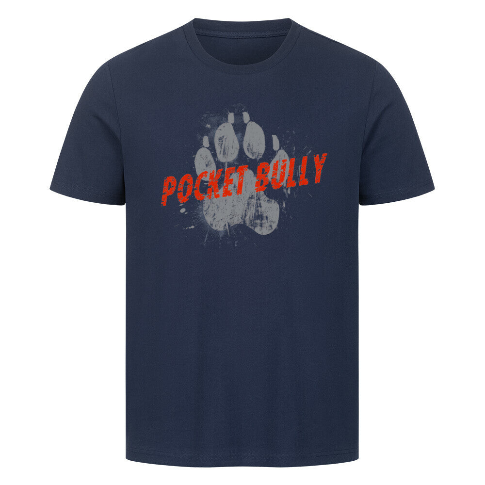 Premium T-Shirt "American Bully - Pocket PAW" French Navy – hunde-shirt.de