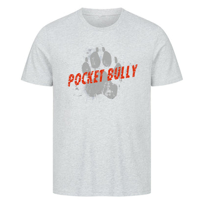 Premium T-Shirt "American Bully - Pocket PAW" Heather Grey – hunde-shirt.de