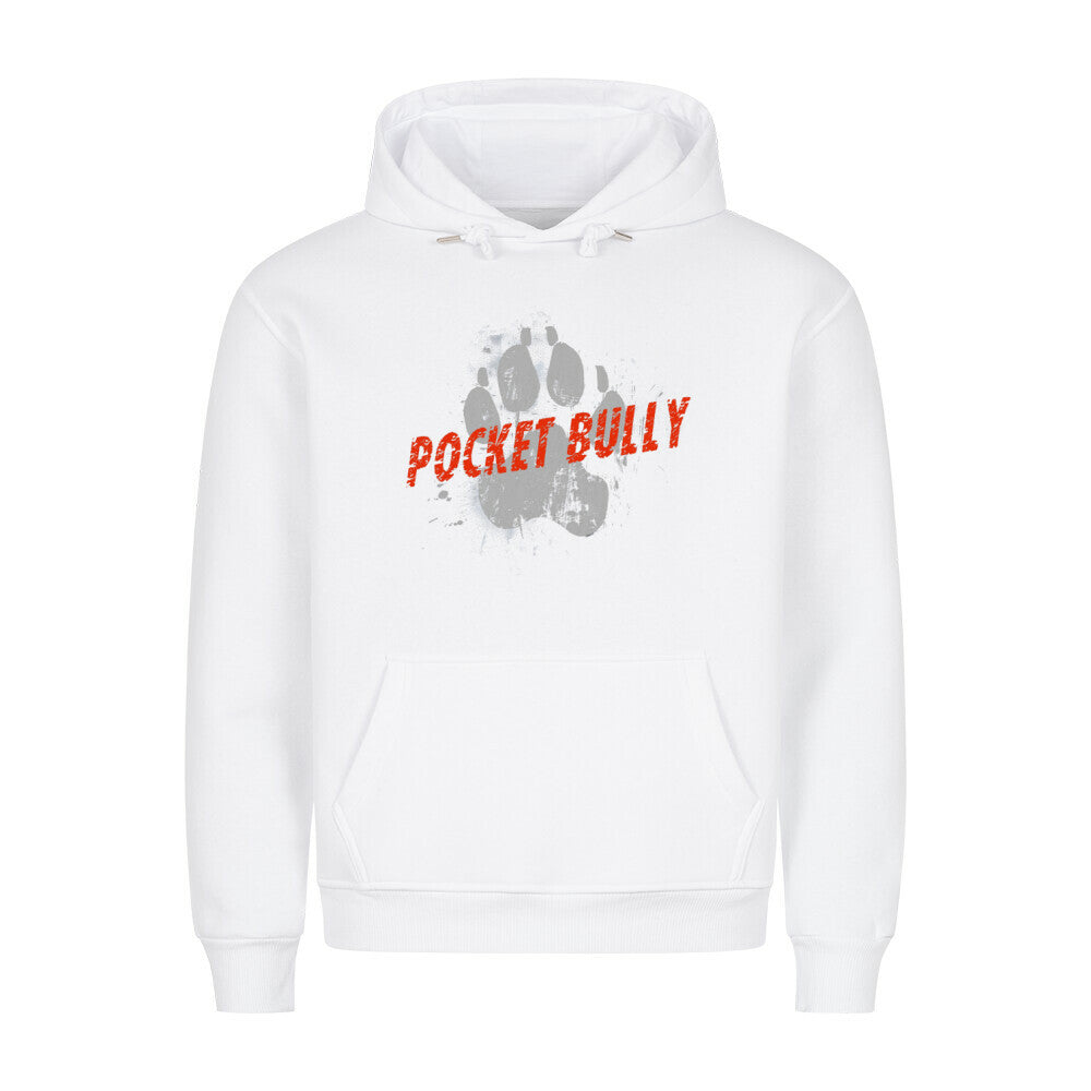 Premium Hoodie "American Bully - Pocket PAW" Weiß – hunde-shirt.de