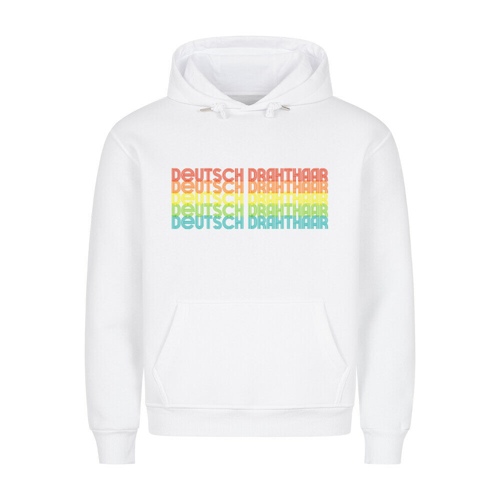 Premium Hoodie "Deutsch Drahthaar - RETRO" Weiß – hunde-shirt.de