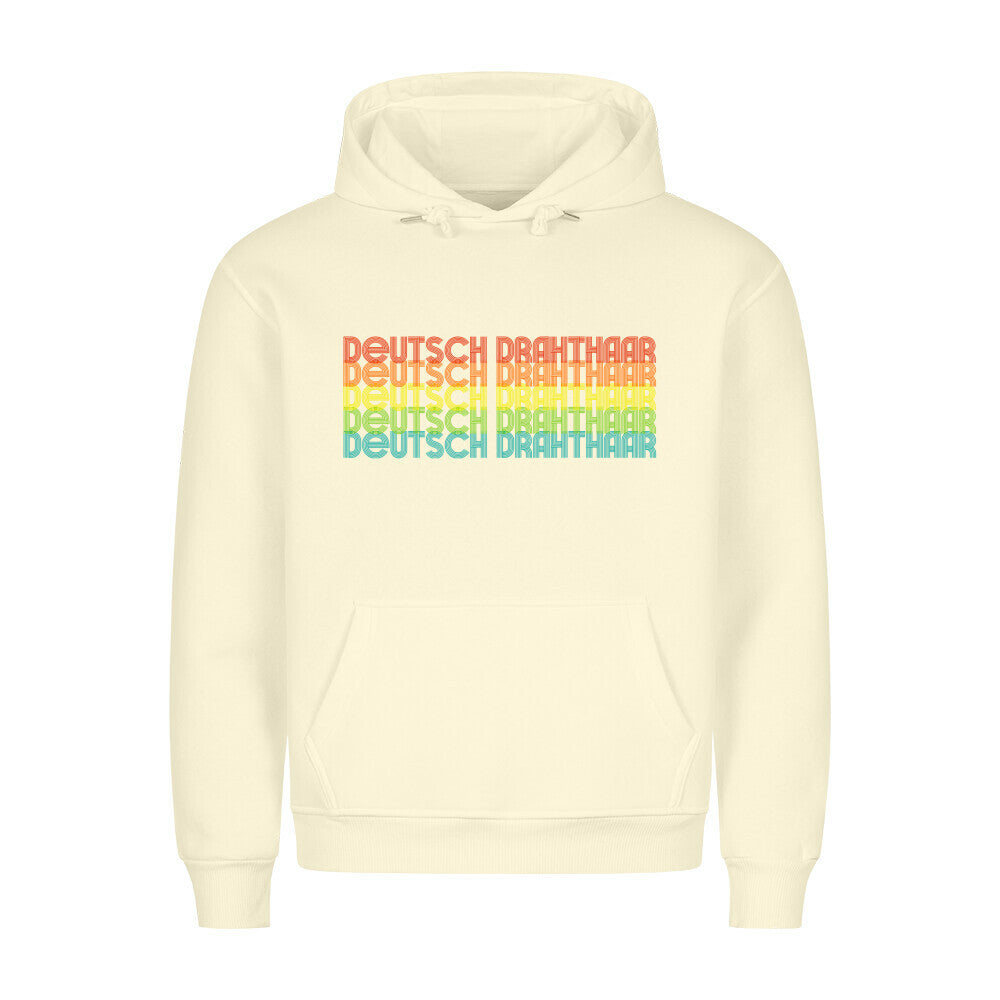 Premium Hoodie "Deutsch Drahthaar - RETRO" Beige – hunde-shirt.de