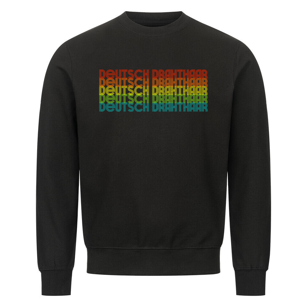 Premium Sweatshirt "Deutsch Drahthaar - RETRO" Schwarz – hunde-shirt.de