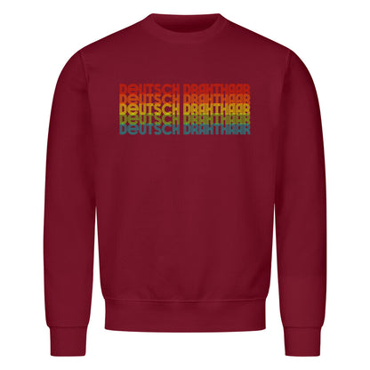 Premium Sweatshirt "Deutsch Drahthaar - RETRO" Burgunder – hunde-shirt.de