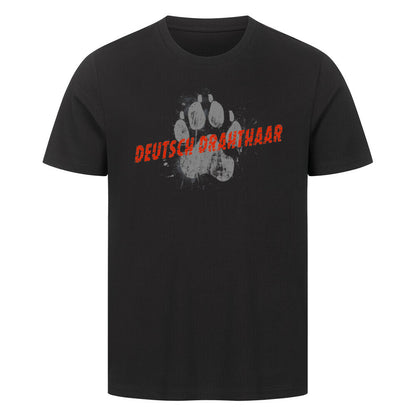 Premium T-Shirt "Deutsch Drahthaar - PAW" Schwarz – hunde-shirt.de