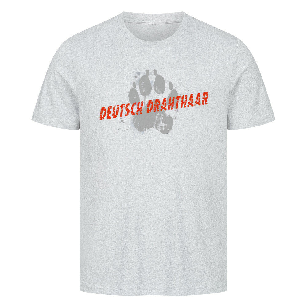 Premium T-Shirt "Deutsch Drahthaar - PAW" Heather Grey – hunde-shirt.de