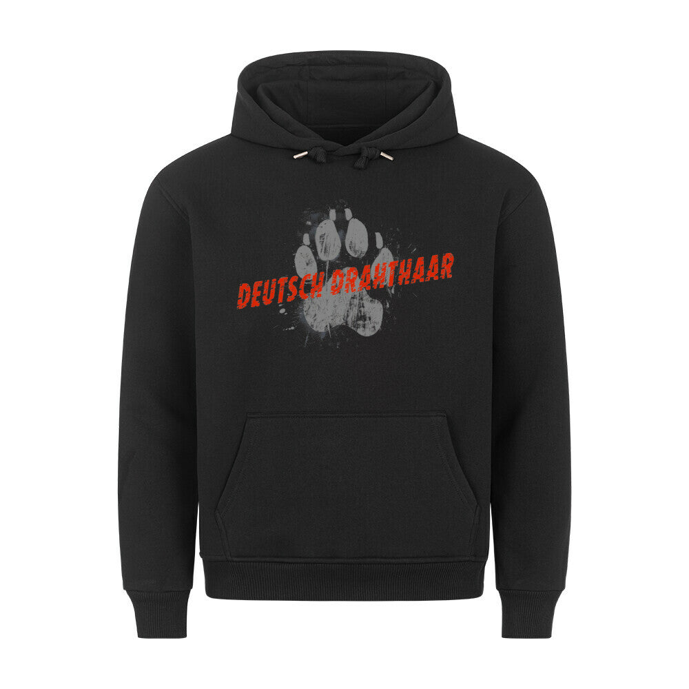 Premium Hoodie "Deutsch Drahthaar - PAW" Schwarz – hunde-shirt.de