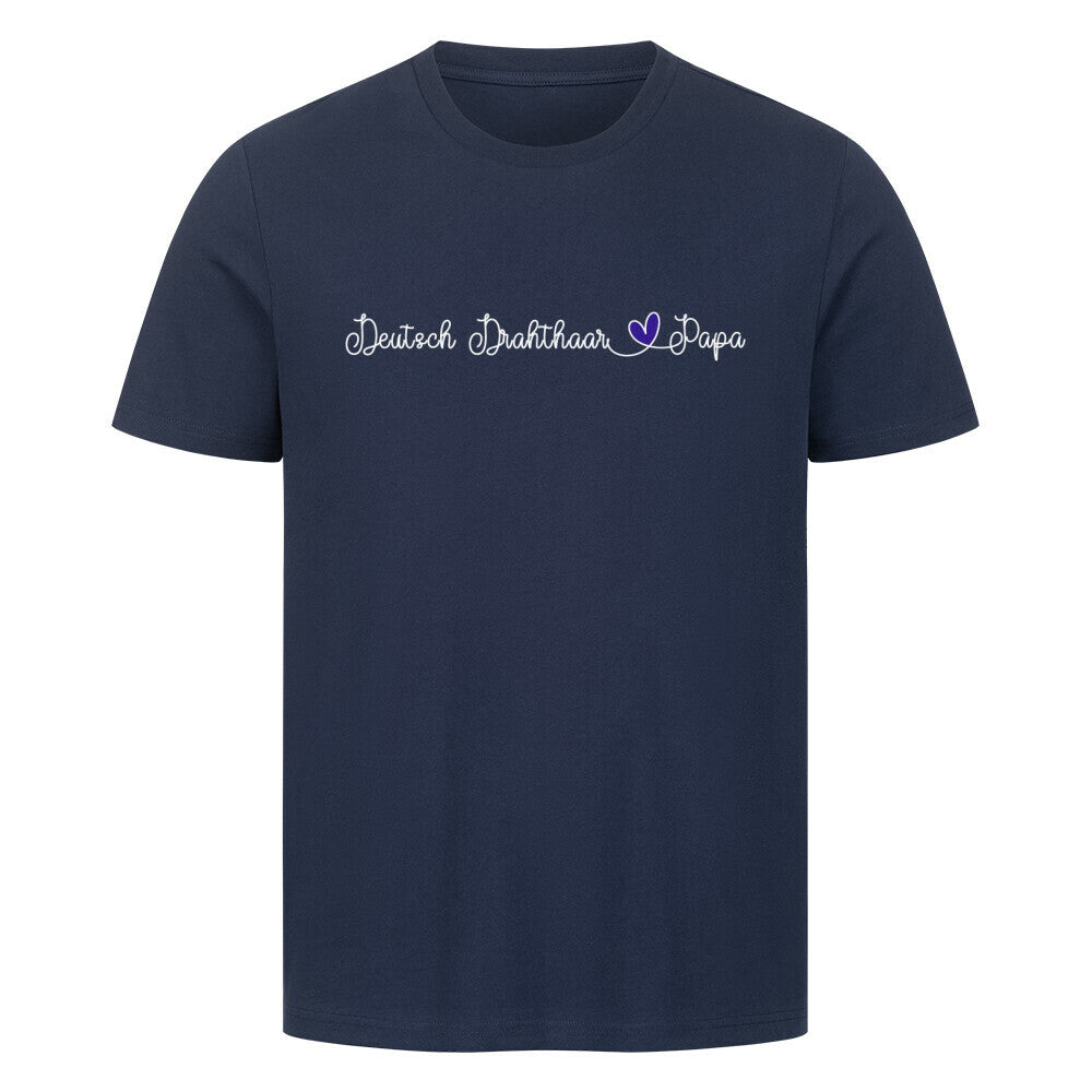 Premium T-Shirt "Deutsch Drahthaar - Papa" French Navy – hunde-shirt.de