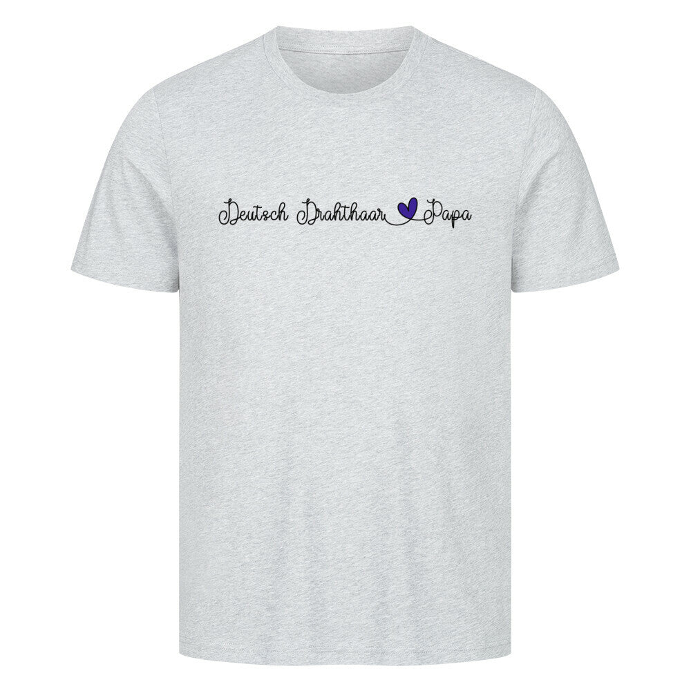 Premium T-Shirt "Deutsch Drahthaar - Papa" Heather Grey – hunde-shirt.de