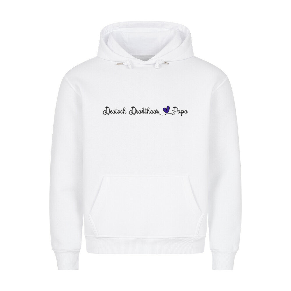 Premium Hoodie "Deutsch Drahthaar - Papa" Weiß – hunde-shirt.de