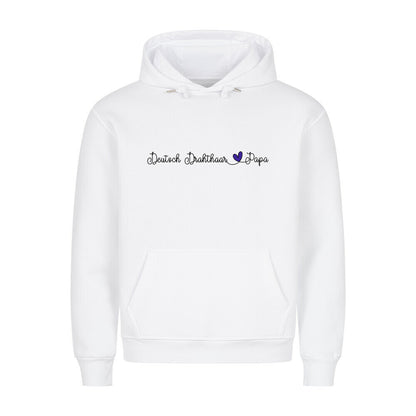 Premium Hoodie "Deutsch Drahthaar - Papa" Weiß – hunde-shirt.de