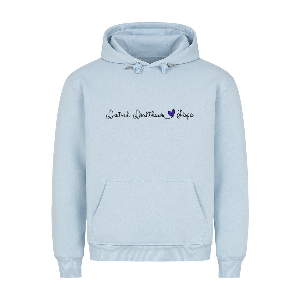 Premium Hoodie "Deutsch Drahthaar - Papa" Babyblau – hunde-shirt.de