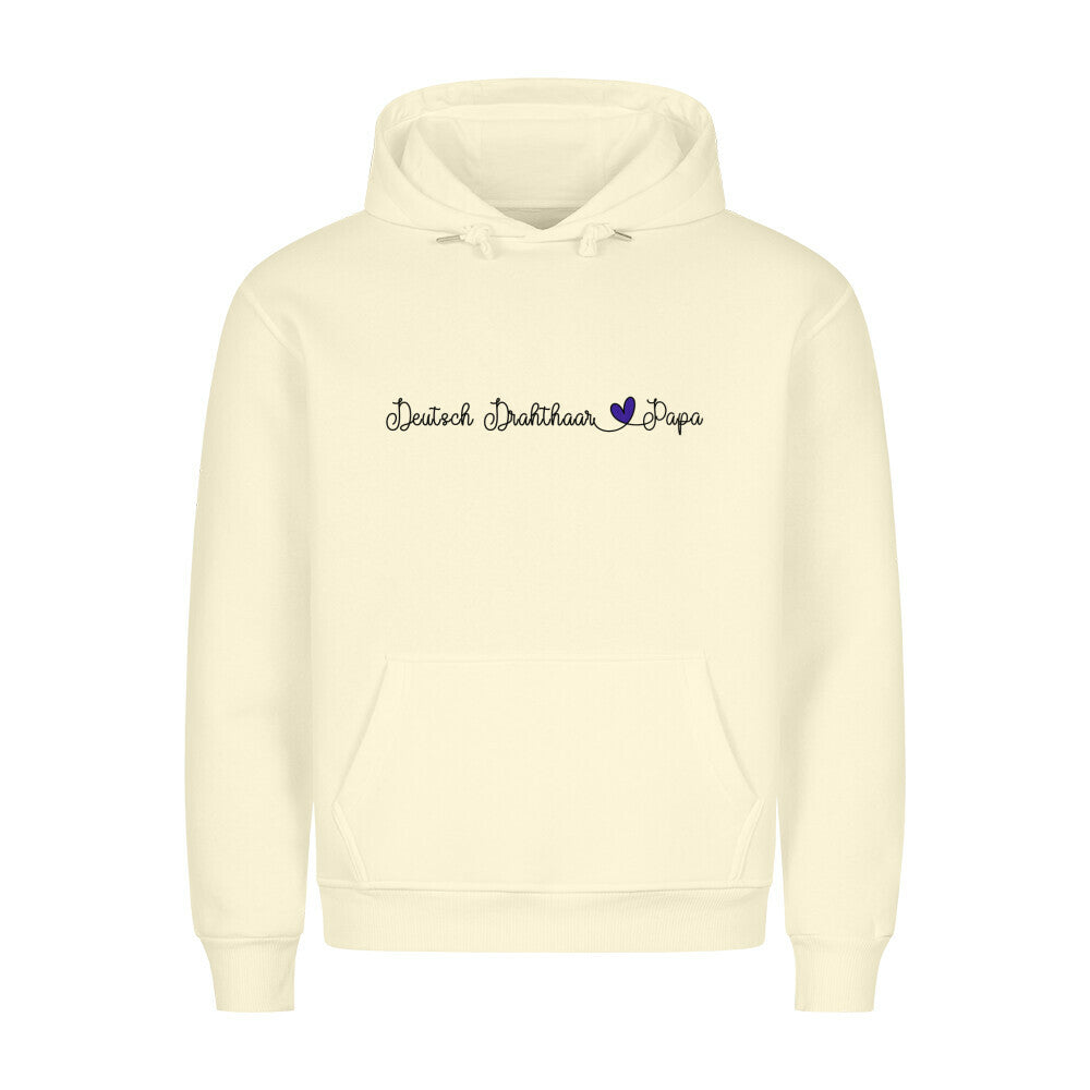 Premium Hoodie "Deutsch Drahthaar - Papa" Beige – hunde-shirt.de