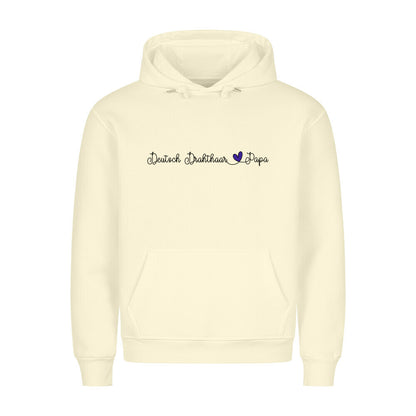 Premium Hoodie "Deutsch Drahthaar - Papa" Beige – hunde-shirt.de