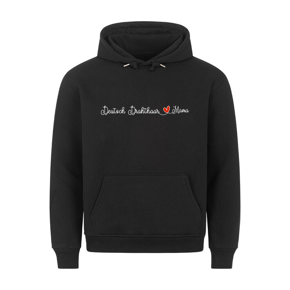 Premium Hoodie "Deutsch Drahthaar - Mama" Schwarz – hunde-shirt.de