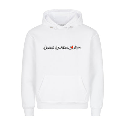 Premium Hoodie "Deutsch Drahthaar - Mama" Weiß – hunde-shirt.de