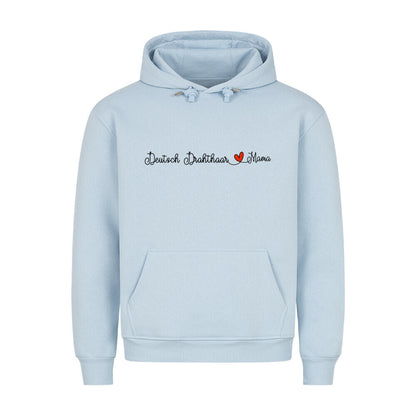 Premium Hoodie "Deutsch Drahthaar - Mama" Babyblau – hunde-shirt.de