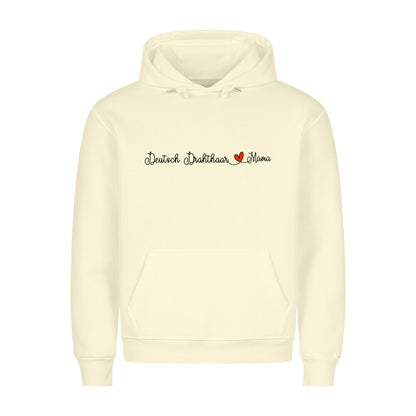 Premium Hoodie "Deutsch Drahthaar - Mama" Beige – hunde-shirt.de