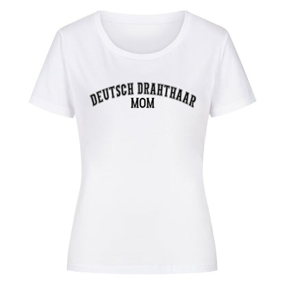 Premium Organic Damen-Shirt "Deutsch Drahthaar - MOM" Weiß – hunde-shirt.de