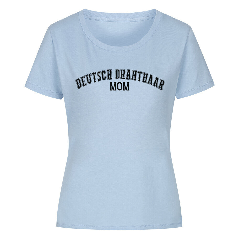 Premium Organic Damen-Shirt "Deutsch Drahthaar - MOM" Sky Blue – hunde-shirt.de