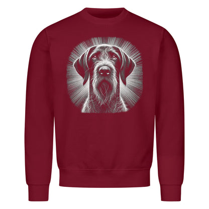 Premium Sweatshirt "Deutsch Drahthaar - Bright" Burgunder – hunde-shirt.de