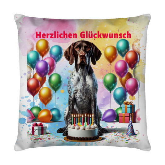 Kissen "Deutsch Kurzhaar - HOME" Weiß – hunde-shirt.de