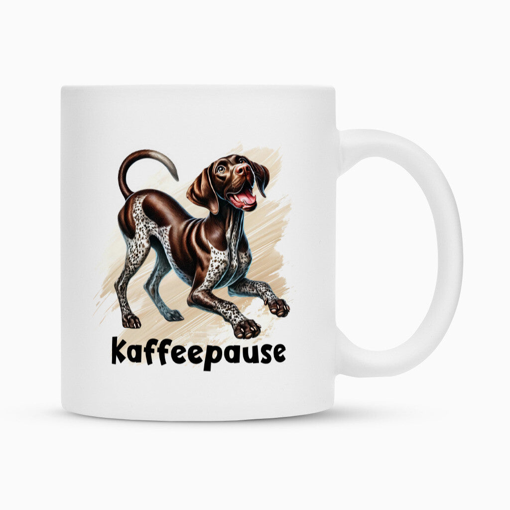 Tasse "Deutsch Kurzhaar - Kaffeepause" Weiß – hunde-shirt.de