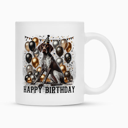 Tasse "Deutsch Kurzhaar - Happy Birthday" Weiß – hunde-shirt.de