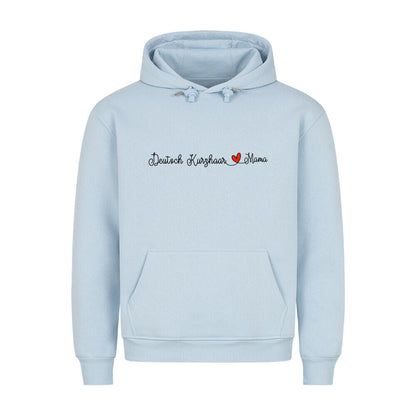 Premium Hoodie "Deutsch Kurzhaar - Mama" Babyblau – hunde-shirt.de