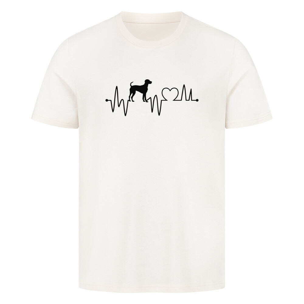 Premium T-Shirt "Deutsch Kurzhaar - Heartbeat" Natural Raw – hunde-shirt.de