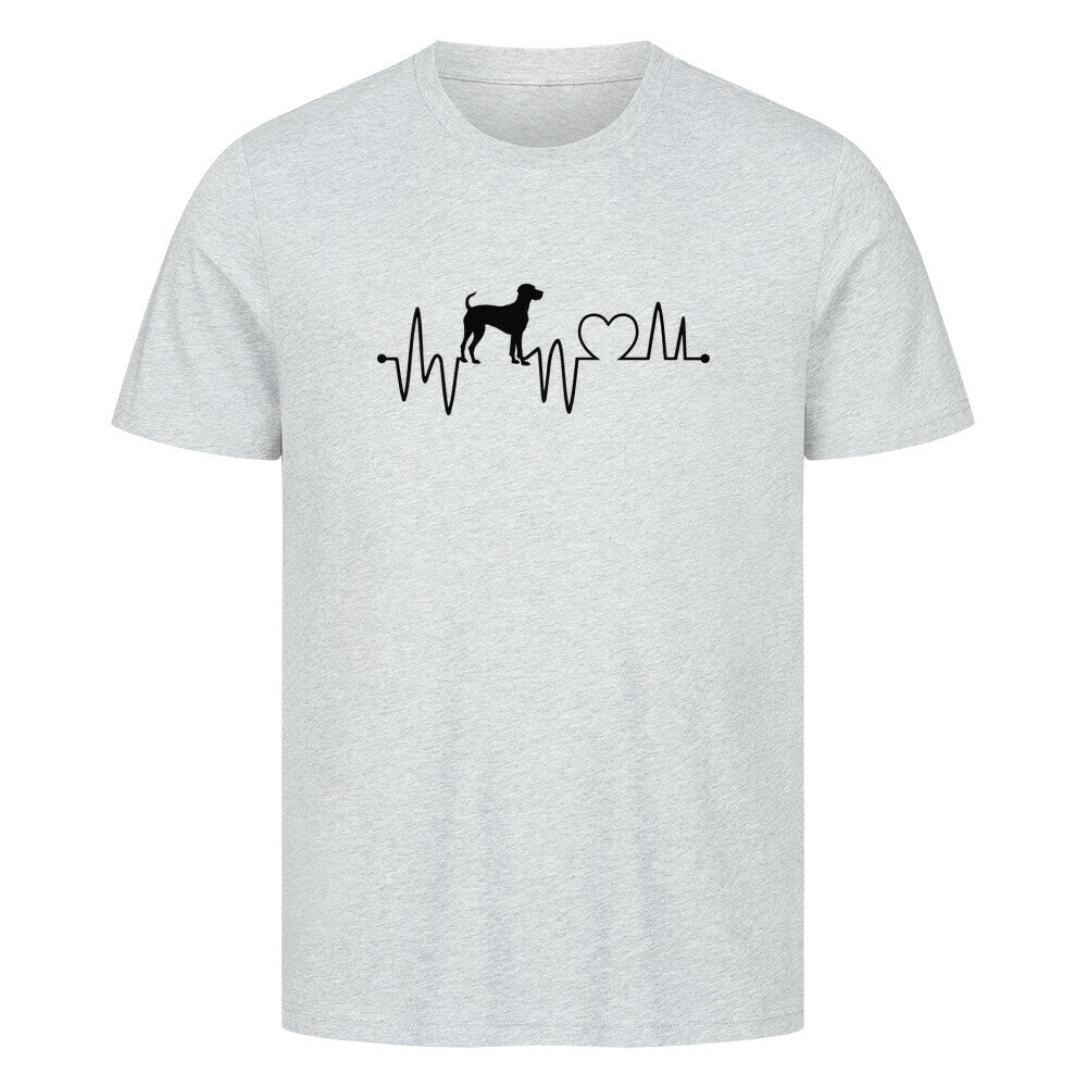 Premium T-Shirt "Deutsch Kurzhaar - Heartbeat" Heather Grey – hunde-shirt.de