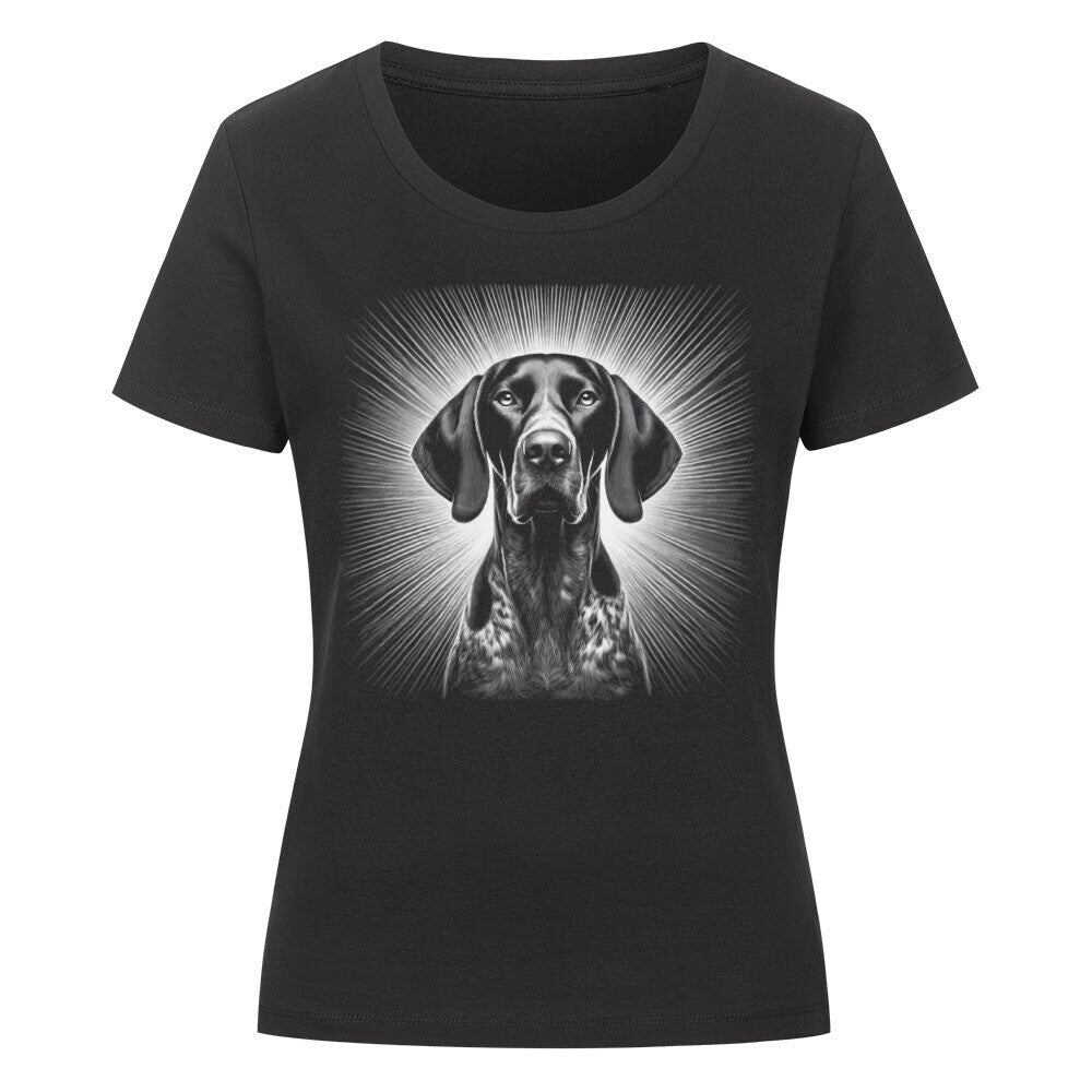 Premium Organic Damen-Shirt "Deutsch Kurzhaar - Bright" Schwarz – hunde-shirt.de